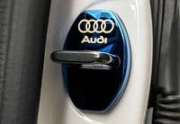 Накладка на дверной замок с эмблемой AUDI (Ауди) Комплект 4 шт цвет черный