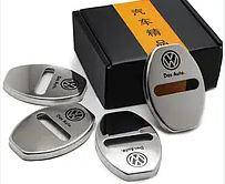 Накладка на дверний замок з емблемою Volkswagen (Фольцваген) Комплект 4 шт колір чорний