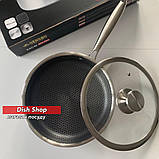 Сковорода Benson глибока 28 см з кришкою з нержавіючої сталі, фото 2