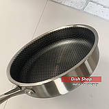 Сковорода Benson глибока 28 см з кришкою з нержавіючої сталі, фото 3