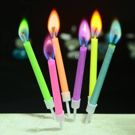 Свічки маленькі (в торт) з кольоровим вогнем 6331 (5 шт./5кв), фото 2