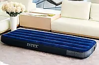 Intex надувная кровать одноместная велюровая ,Матрас для сна одноместный intex 76 x 191 x 25 cм велюровый