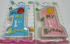 Свічки в торт No YH70171 кольорові My 1st Birthday