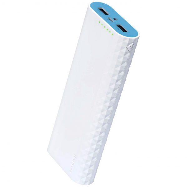 Портативна батарея Power Bank TP-LINK 15600 мАг 2 порти USB 2.0 з ліхтариком White (TL-PB15600)