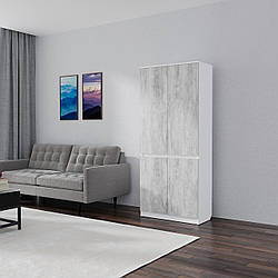 Невелика шафа з висувною вішалкою Мікс меблі Смузі 05-800 Білий/Урбан Лайт