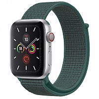 Ремешок силиконовый Epik Nylon для Apple watch 38mm/40mm Матовый / Минималистичный / Зеленый / Pine green