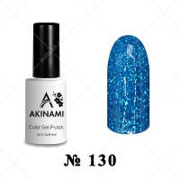 130 Akinami Color Gel Polish - Blue Sparks, 9ml