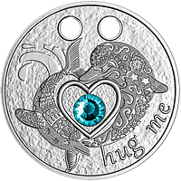 Срібна монета "Обійми мене (Дельфіни)" 8,8 грам, 2021 рік