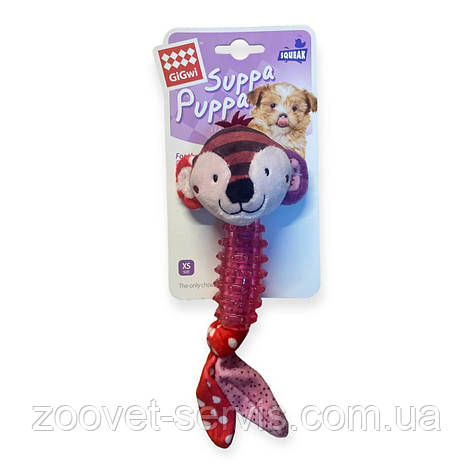 Іграшка для активних собак GiGwi Мавпочка з пищалкою Suppa Puppa, 20 см (2304), фото 1