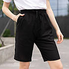 Жіночий літній костюм лляний Сорочка + Шорти чорний повсякденний, фото 7