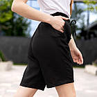 Жіночий літній костюм лляний Сорочка + Шорти чорний повсякденний, фото 2