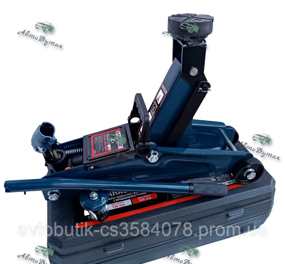 Домкрат підкатний гідравлічний 2 т у кейсі, фото 1