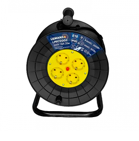 Подовжувач на котушці Lemanso LMK72002, 50 м, 4 розетки, 16 А, 800-3000 Вт