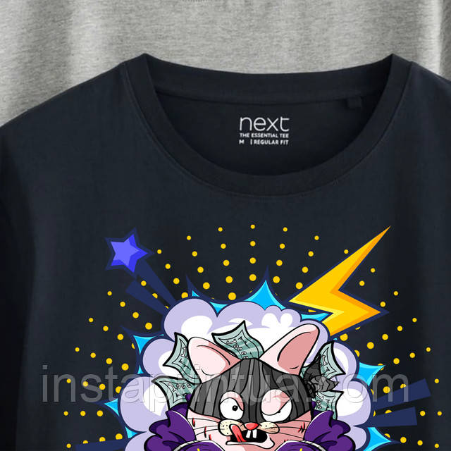 Футболка хлопковая чорна некст