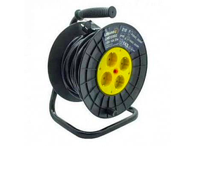 Подовжувач-котушка Lemanso LMK72008 4 гнізда з кришками 20 м 16 A с/з захист від перевантаження, макс наг 800-3000 Вт