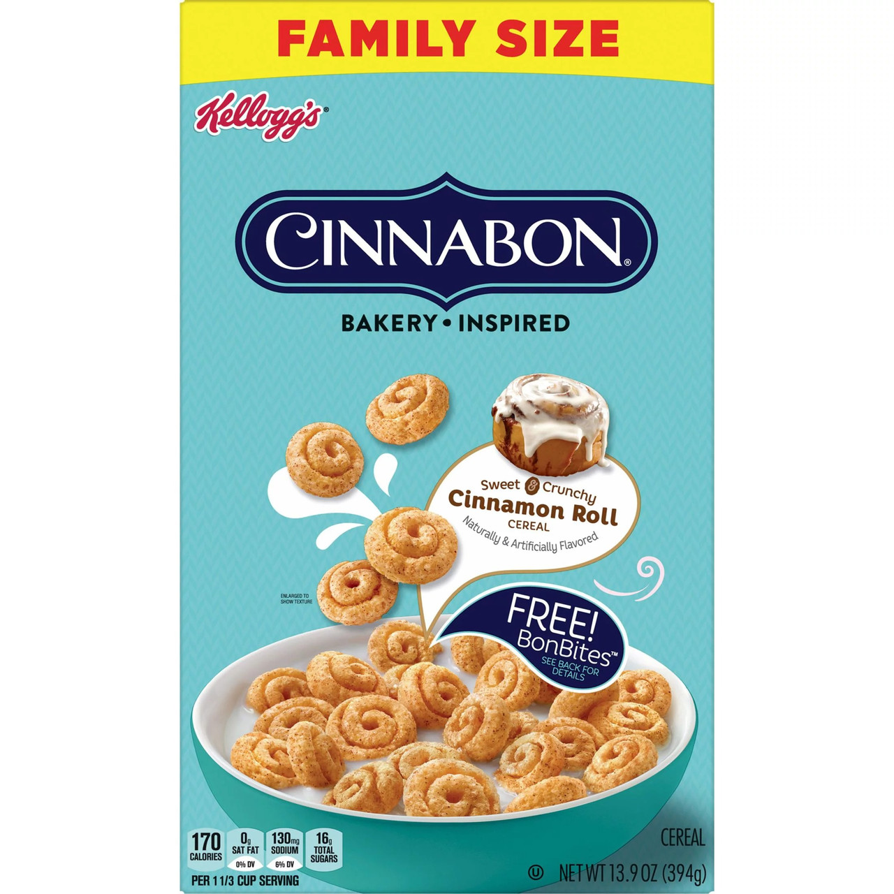 Сухий сніданок Kellogg's Cinnabon Original Cold Breakfast Cereal 394 g, фото 1