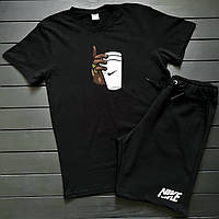 Качественный спортивный мужской комплект NIKE футболка + шорты, Стильный летний прогулочный костюм