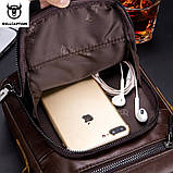 Чоловіча сумка через плече Натуральна шкіра Барсетка Чоловіча шкіряна сумка для документів планшет Чорна, фото 8