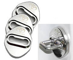 Накладка на дверний замок з емблемою TOYOTA (ТОЙОТА)   Комплект 4 шт колір Хром ТИП Б