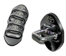 Накладка на дверний замок з емблемою TOYOTA (ТОЙОТА)   Комплект 4 шт колір черный ТИП Б