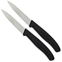 Набір кухонних овочевих ножів Victorinox Swiss Classic Paring 8 см 2 шт Чорні (6.7603.B)