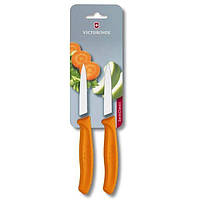 Набір кухонних овочевих ножів Victorinox Swiss Classic Paring 8 см 2 шт Помаранчеві (6.7606.L119B)