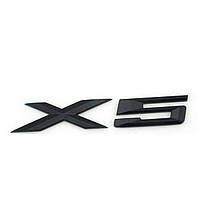Емблема шильдик логотип X5 15 x 3 cм Чорний глянець для BMW X5 2015-2022
