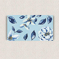 Интерьерная картина-постер на стену Синие цветы в гостиную 40*20 Оригами OP 5370 Маленькая