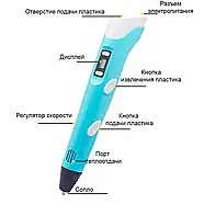 Ручка 3D з екраном 3DPEN-3 з LCD-дисплеєм для розвитку дитини, фото 7