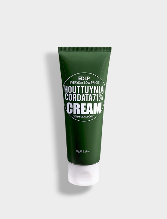 Derma Factory Houttuynia Cordata 71% Cream - Зволожуючий крем для обличчя з екстрактом квітки хауттюйнії, 60 мл