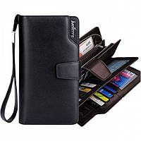 Статусний  чоловічий гаманець клатч портмоне барсетка Baellerry business S1063 Чорний