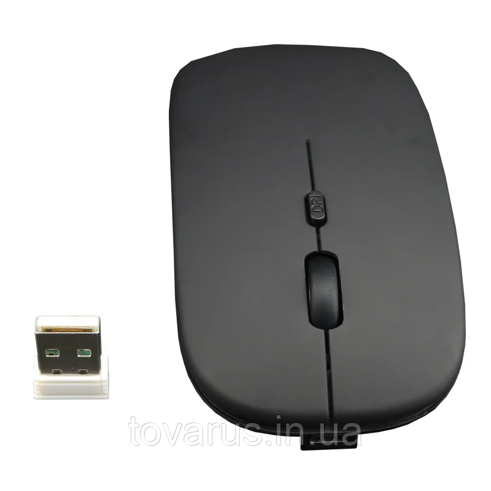 Бездротова акумуляторна Bluetooth+USB адаптер мишка, чорна