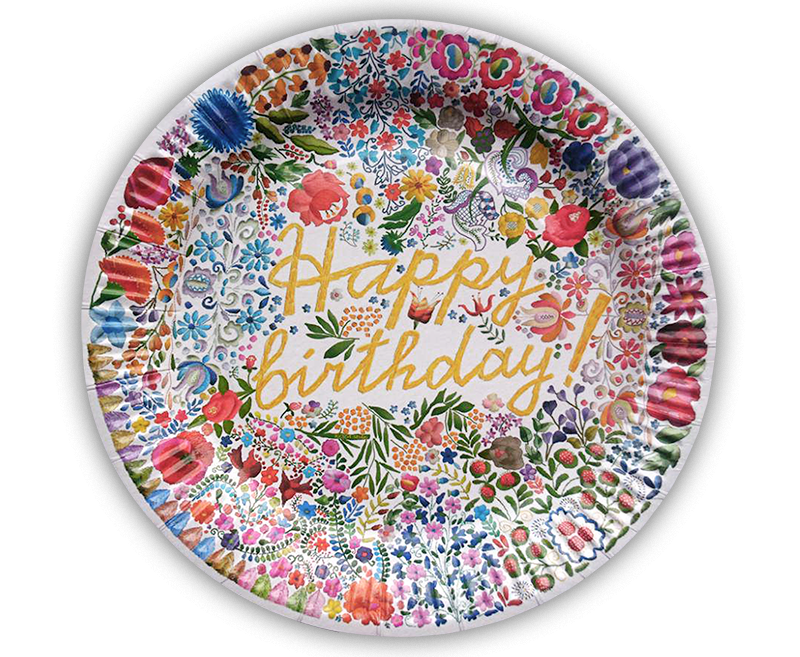Паперові тарілки KOZA Style  Happy birthday  23см 10шт/уп