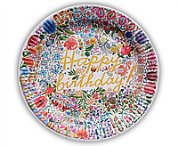Бумажные тарелки KOZA-Style "Happy birthday" 23см 10шт/уп + Android-игра