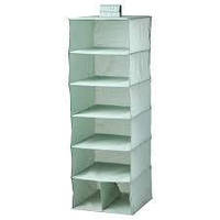 Органайзер для одягу 7 полиць, світло-сіро-зелений, 30х30х90 см, STUK