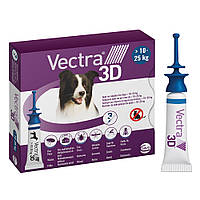 Капли инсектоакарицидные для собак Ceva Vectra 3D 3 пипетки 3.6 мл (3411112281510)