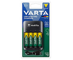 VARTA Зарядний пристрій для Value USB Quattro Charger + Акумулятор NI-MH AA 2100 мА·год, 4 шт.