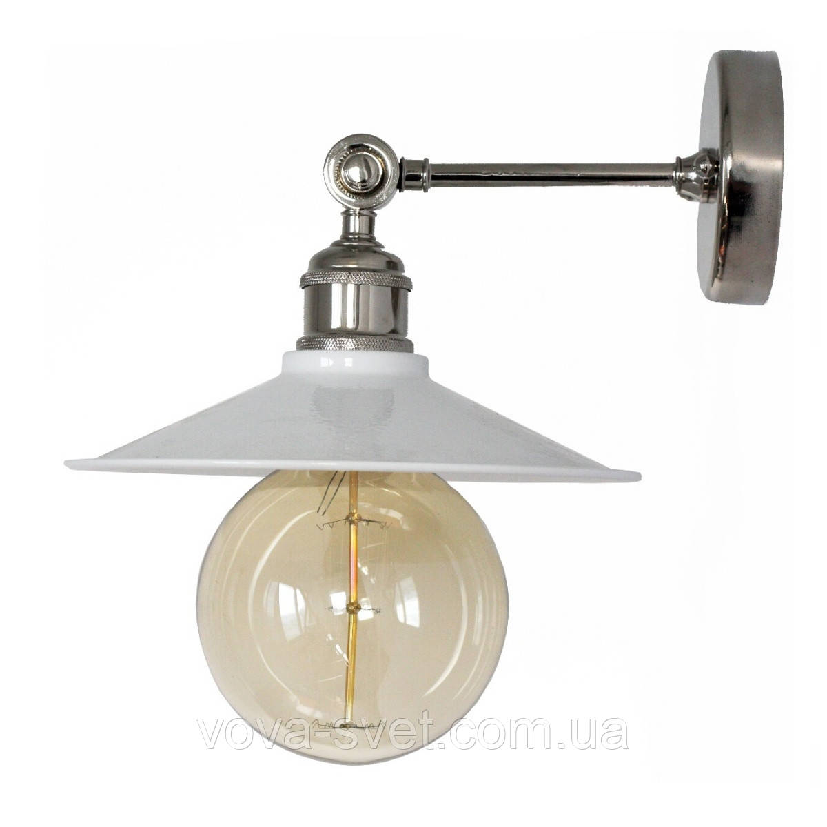 Настінно-стельовий світильник купол Loft Steampunk [ on Wall Ceiling White/ nickel ]