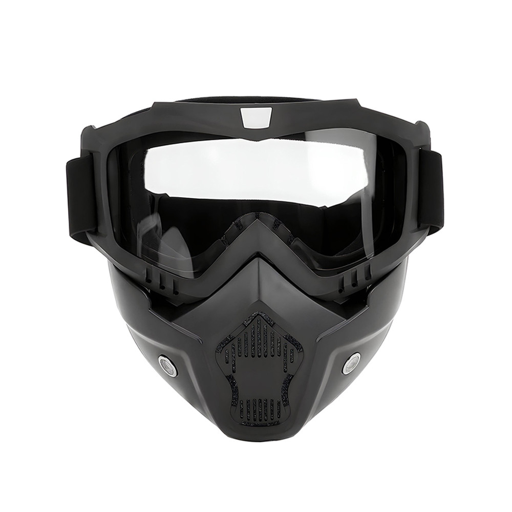 Захисна маска трансформер окуляри для сноуборду лижі квадроцикла страйкболу прозорі лінзи, вітрозахисні