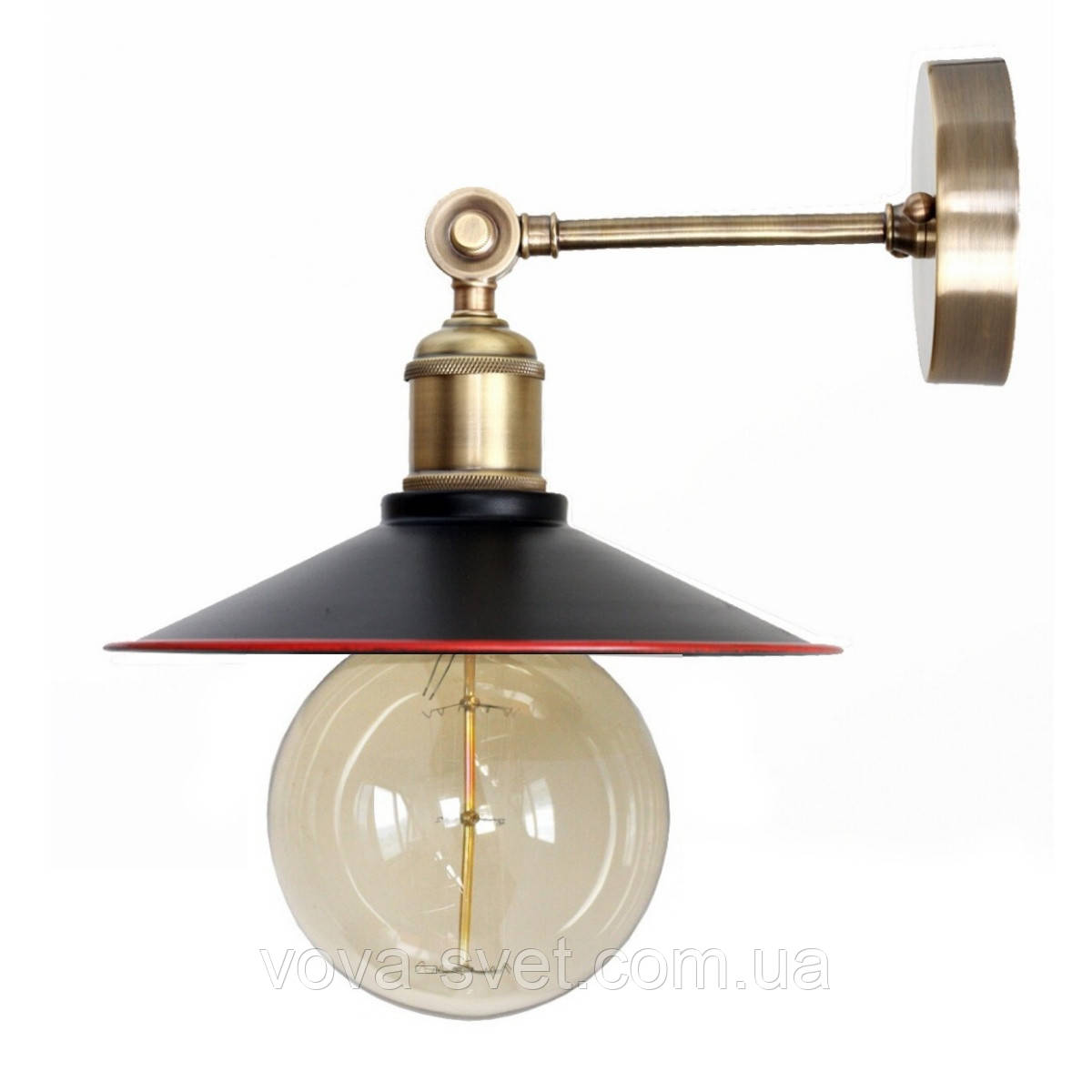 Настінно-стельовий світильник купол Loft Steampunk [ on Wall Ceiling Black&Red ]