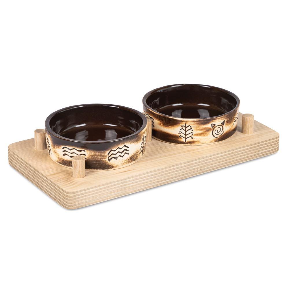 Купить Миски керамические для собак и кошек Природа Этно 2x200 мл на ...