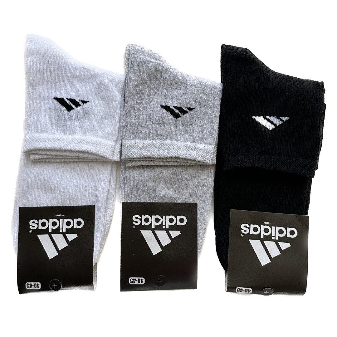 Чоловічі шкарпетки високі Adidas 40 - 45 розмір (набір із 3 пар)