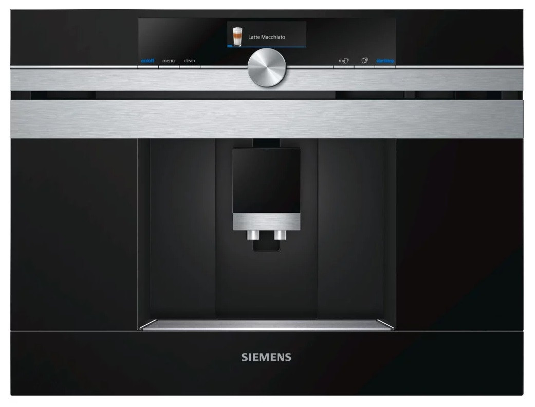 Siemens Кавомашина вбудовувана, 2.4л, зерно+мелена, автомат.капуч, LED-дисплей, авторецептів -29, чорний
