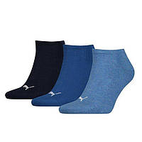 Носки Puma Unisex Sneaker Plain 3-pack dark blue/blue 261080001-001 35-38