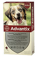 Краплі Bayer Адвантикс проти заражень екост паразитами для собак 10-25 кг 4 піпетки (4007221037293/4007221047247)