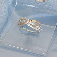 Серебряное кольцо с золотом Волна
