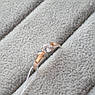 Срібна каблучка із золотими вставками, жіноча каблучка зі срібла із золотими пластинами, фото 3