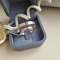Обручальное кольцо серебряное с золотом