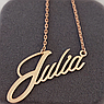 Срібне іменне кольє Julia з позолотою, фото 3