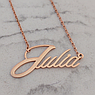 Срібне іменне кольє Julia з позолотою, фото 4